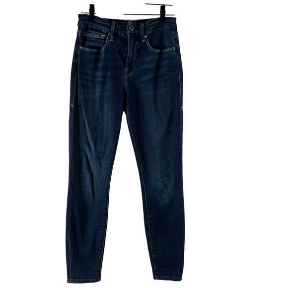 Good American Womens Good Leg Crop Med Wash Jeans Stretch High Rise 4/27 - Picture 1 of 9